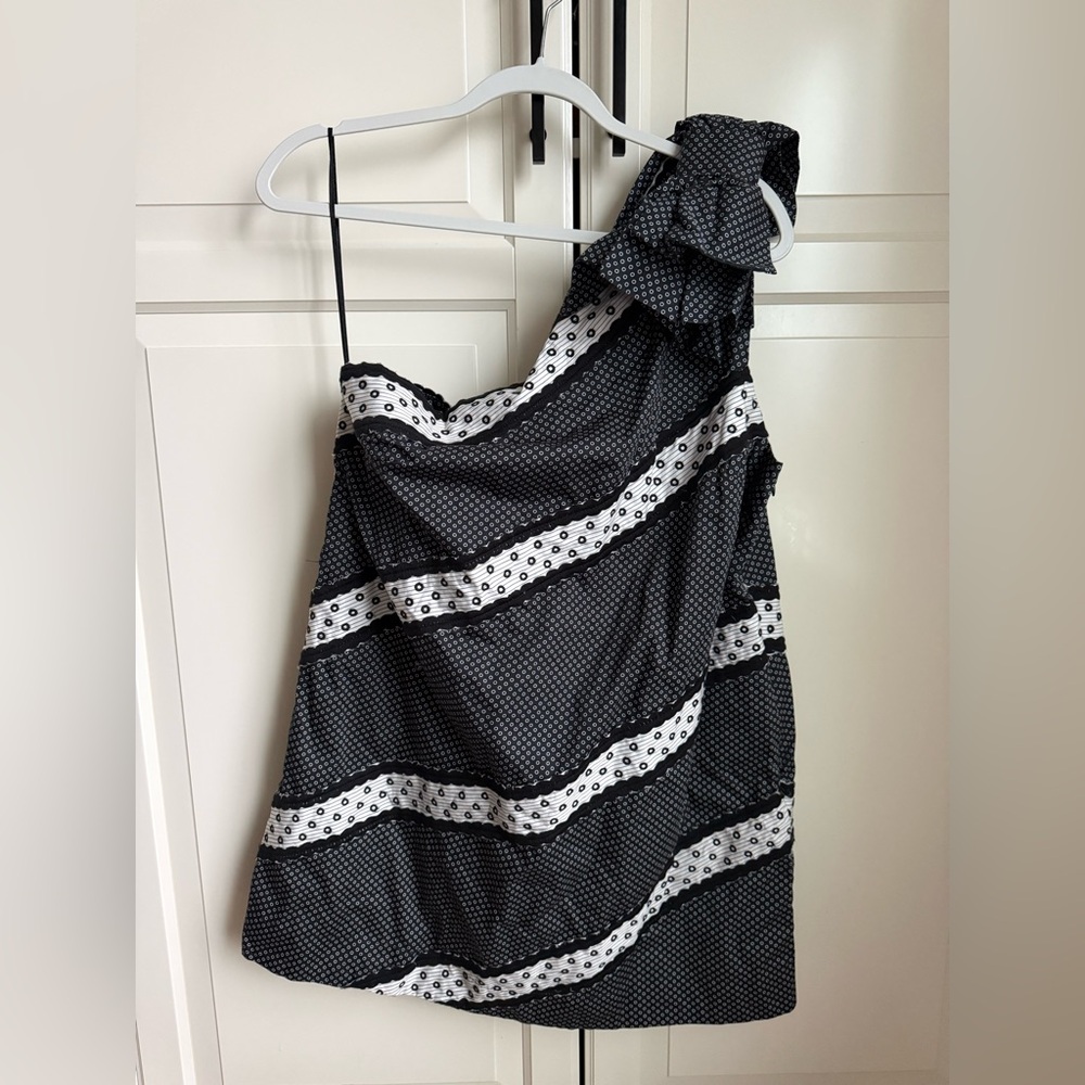 NWT Maeve One Shoulder Bow Dress. Size LP.
